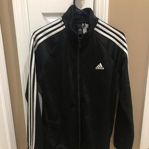 Black and white Adidas track jacket